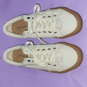 New Republic Men's Cream Canvas Sneakers with Gum Sole